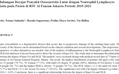 Hubungan Derajat Penyakit Osteoartritis Lutut dengan Neutrophil Lymphocyte Ratio pada Pasien di RSU Al Fauzan Jakarta Periode 2019-2021